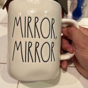 Rae Dunn White Ceramic coffee tea Mug - Mirror, Mirror